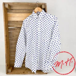 Chemise homme provençal mosca bleu et blanc