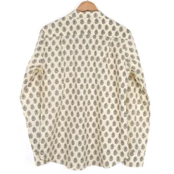Chemise provençale motif aubépine beige