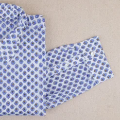 Chemise provençale motifs calissons bleus