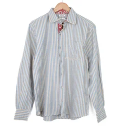 Chemise rayée bleu vanille