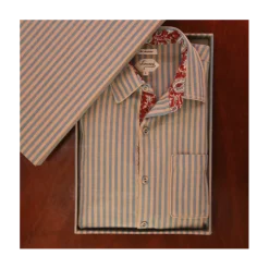Chemise rayée bleu vanille