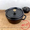 Cocotte en fonte ronde noire mate