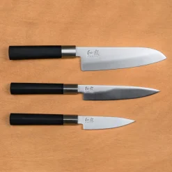 Coffret de 3 couteaux japonais Wasabi Black