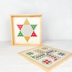 Coffret de jeux de plateau en bois