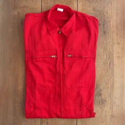 Combinaison de travail rouge métiers du feu