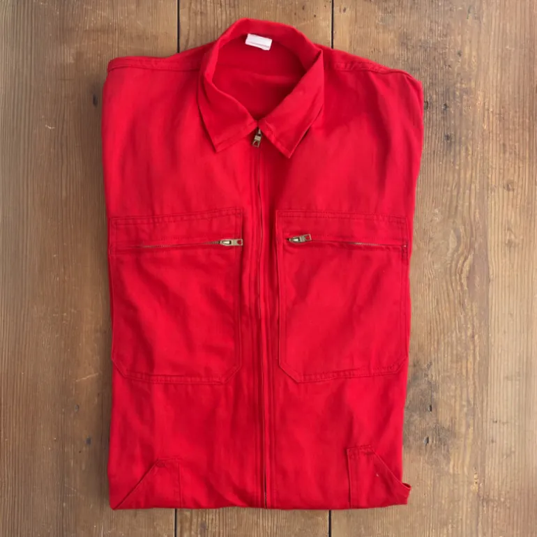 Combinaison de travail rouge métiers du feu