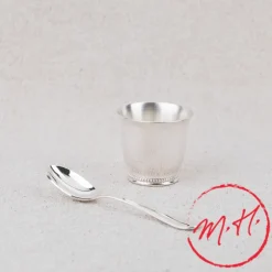 Coquetier en métal argenté
