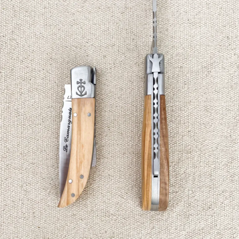 Couteau Le Camarguais Trident Olivier