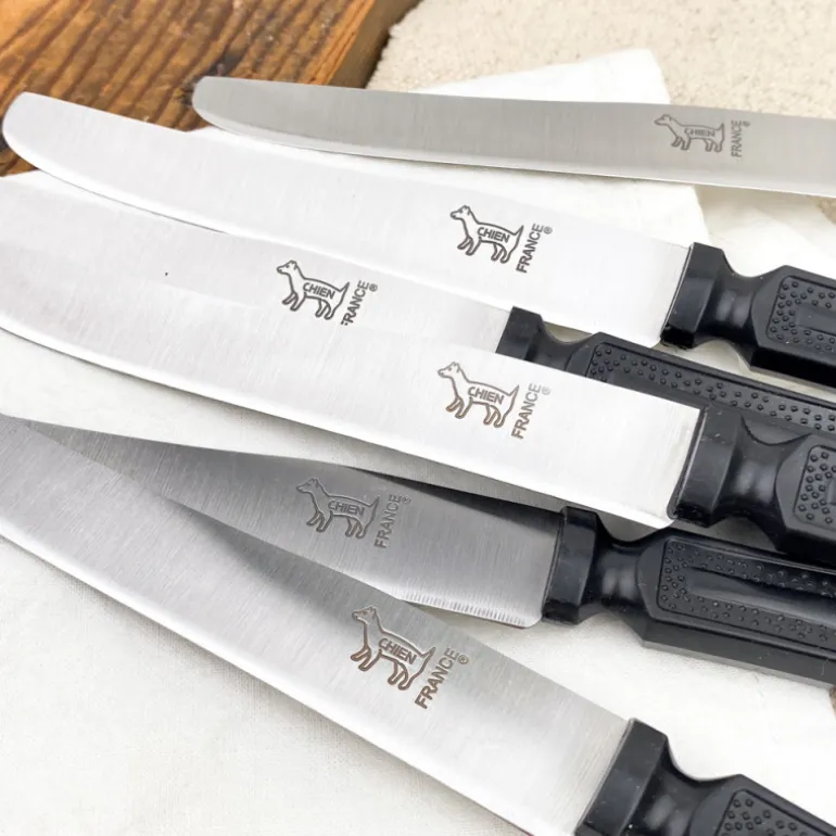 Couteaux chien noir (x6)