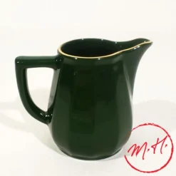 Crémier porcelaine vert empire filet or