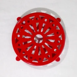 Dessous de plat rond émaillé rouge