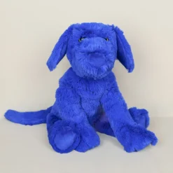 Doudou chien bleu