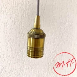Douille E27 aluminium bronze doré