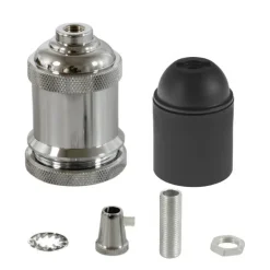 Douille E27 filetée aluminium avec bague