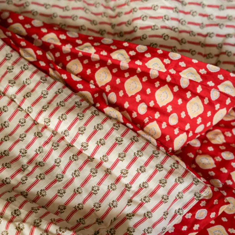 Édredon réversible Pendanto / Rayures rouges