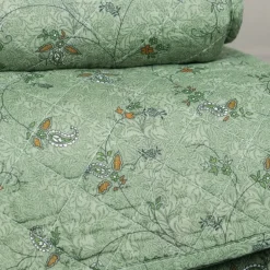 Édredon vert à fleurs