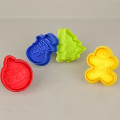 Emporte-pièces avec poussoir de Noël x4