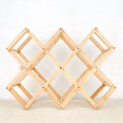 Etagère à bouteilles pliante en bambou