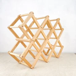 Etagère à bouteilles pliante en bambou