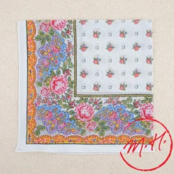 Foulard provençal blanc et rose