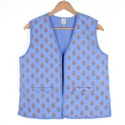 Gilet boutis provençal bleu