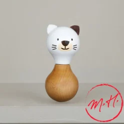 Hochet chat en bois