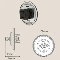 Interrupteur rotatif encastrable en porcelaine