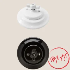 Interrupteur rotatif encastrable en porcelaine