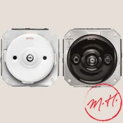 Interrupteur va-et-vient encastrable en porcelaine