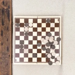 Jeu de dames pliable en bois