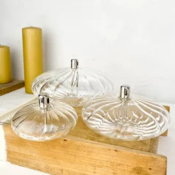 Lampe à huile ellipse striée