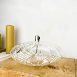Lampe à huile ellipse striée