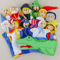 Lot de 12 marionnettes en tissu