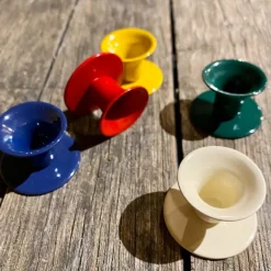 Mini bougeoir en métal émaillé