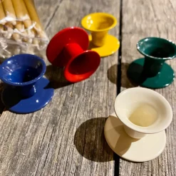 Mini bougeoir en métal émaillé