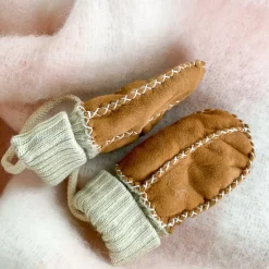 Moufles bébé en peau d'agneau