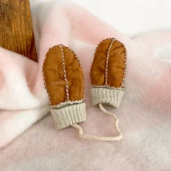 Moufles bébé en peau d'agneau