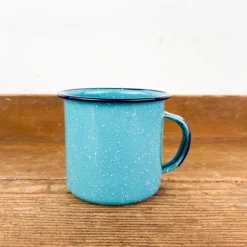 Mug en émail turquoise