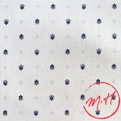Nappe calisson ronde blanc-bleu