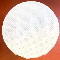 Nappe calisson ronde blanc-vert