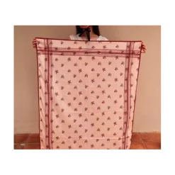 Nappe rose à fleurs