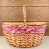Panier motif Vichy rouge