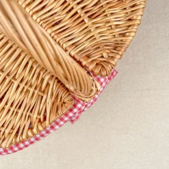 Panier motif Vichy rouge