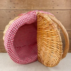 Panier motif Vichy rouge
