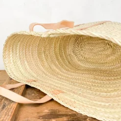 Panier à provisions anses en cuir