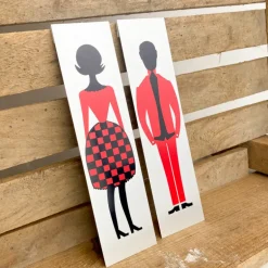 Pictogramme toilettes rouge & noir