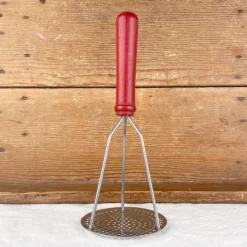 Pilon presse-purée fer et bois rouge