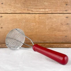 Pilon presse-purée fer et bois rouge
