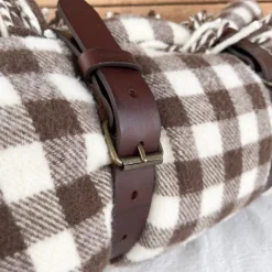 Plaid Camargue avec sangle en cuir