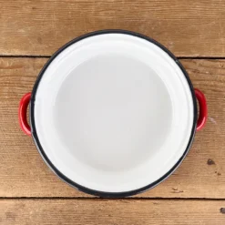 Plat à œufs émaillé rouge